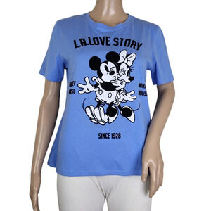 ZARA X Disney collab blue LA Love Story velvet tee